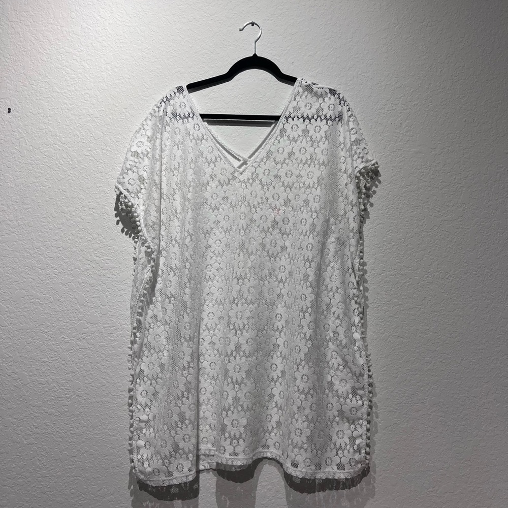 Xhilaration White Oversized Swim Coverup